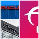 Logos combinados de Oracle y JP Morgan, empresas que tienen Cedears